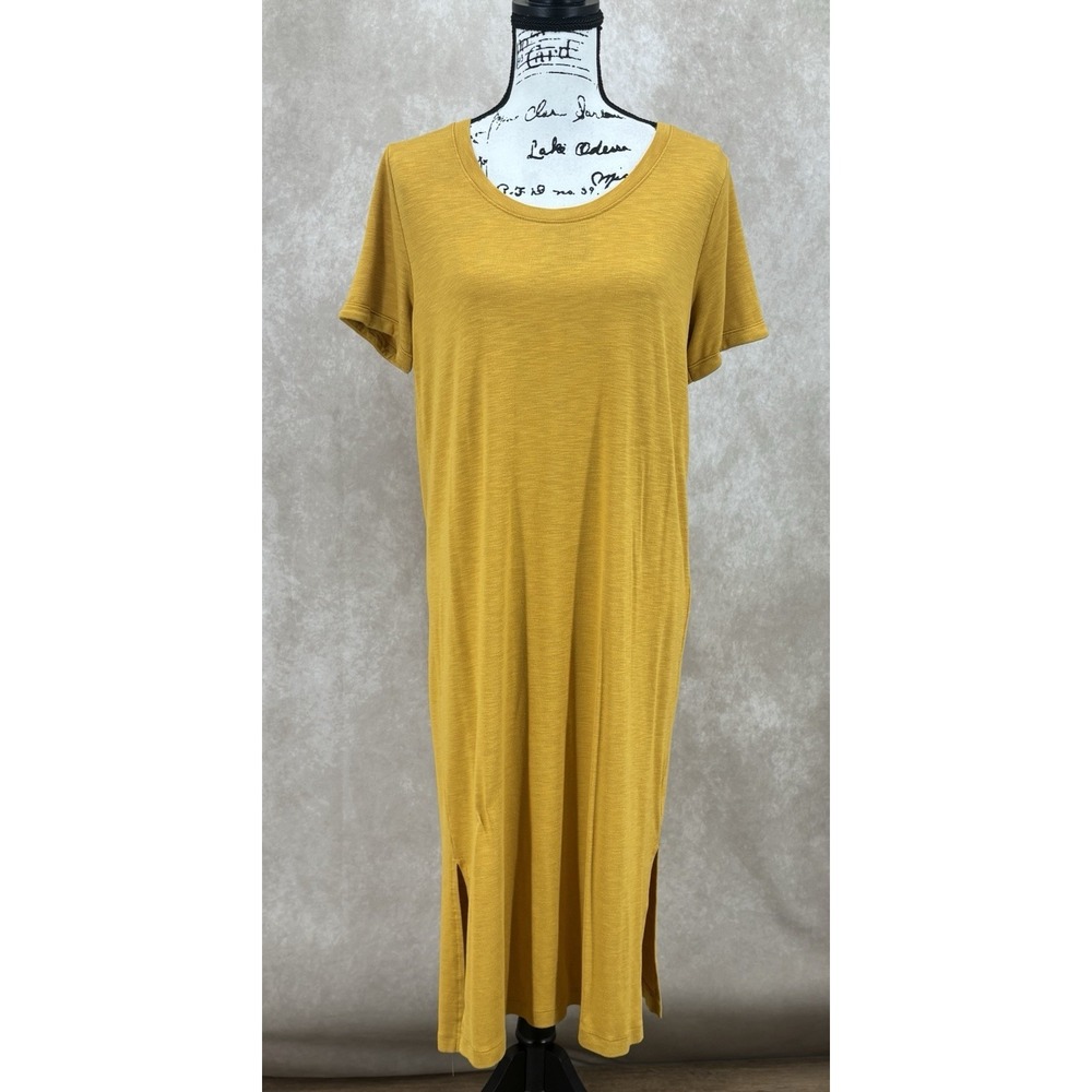 Jessica Simpson Finlee T-Shirt Dress Size Large Lot of 2 Black & Mustard Yellow - Picture 3 of 9